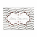 Christmas Stripes Greeting Card - Silver Lined White Fastick  Envelope